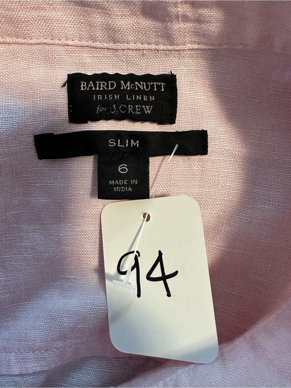 J.Crew Baird McNutt Irish Linen Pink Button Front Shirt Slim Women’s Size 6 - Picture 4 of 6